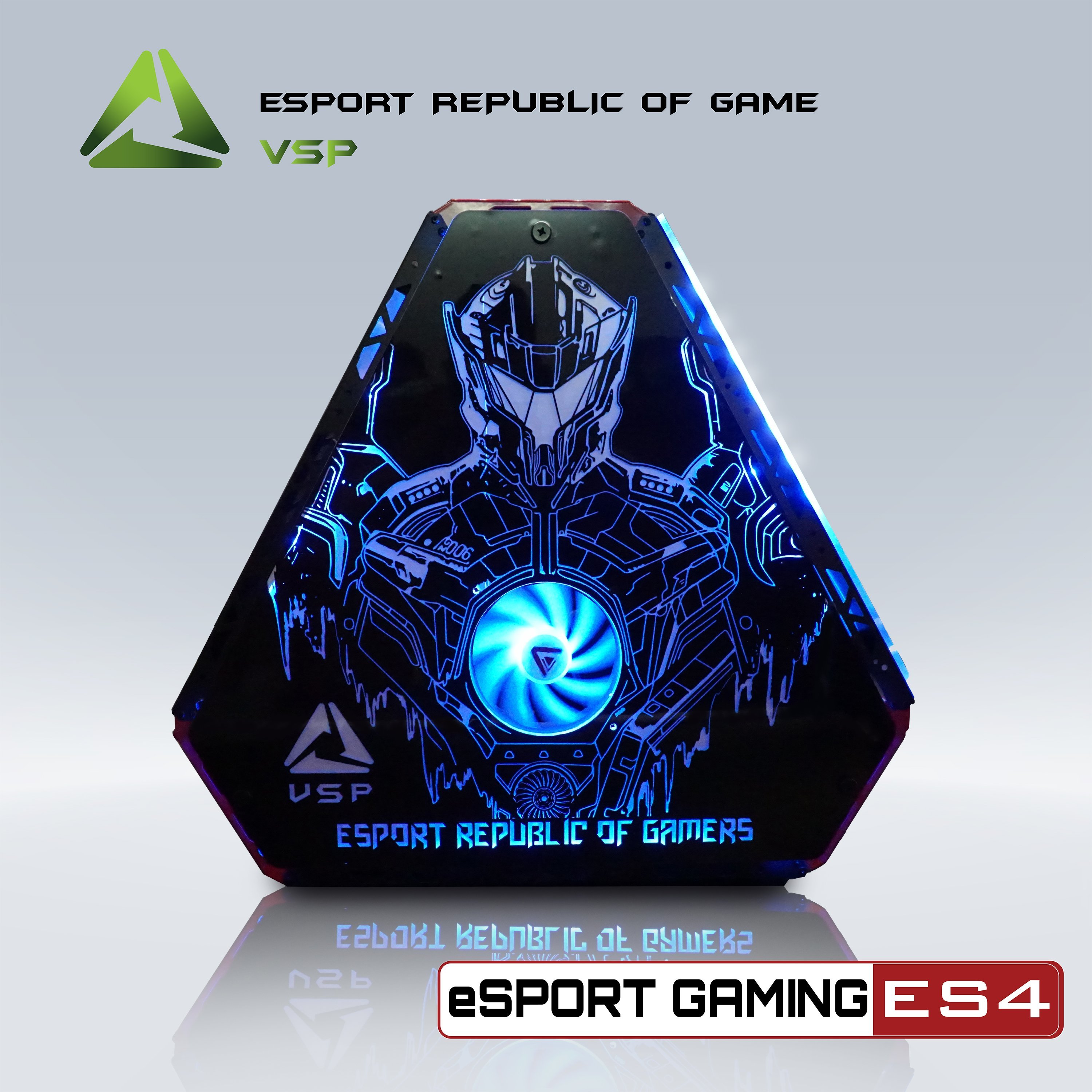 Thùng máy Case VSP ESPORT ROG ES4 Gaming (No Fan) (Đỏ Đen)